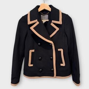 J. Crew Peacoat Wool by Nello Gori black tan Size 00
